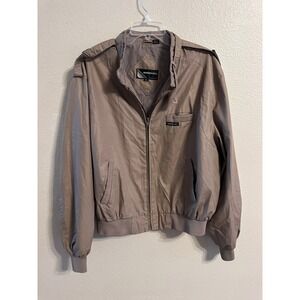 Members Only Jacket Lightweight Bomber Full Zip Pockets Taupe Size 46‎